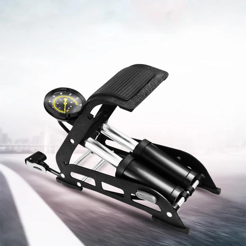 Велосипедный насос ножной высокого давления для воздушных колес велосипеда, электротранспорта, мотоцикла, складной, портативный, мини.