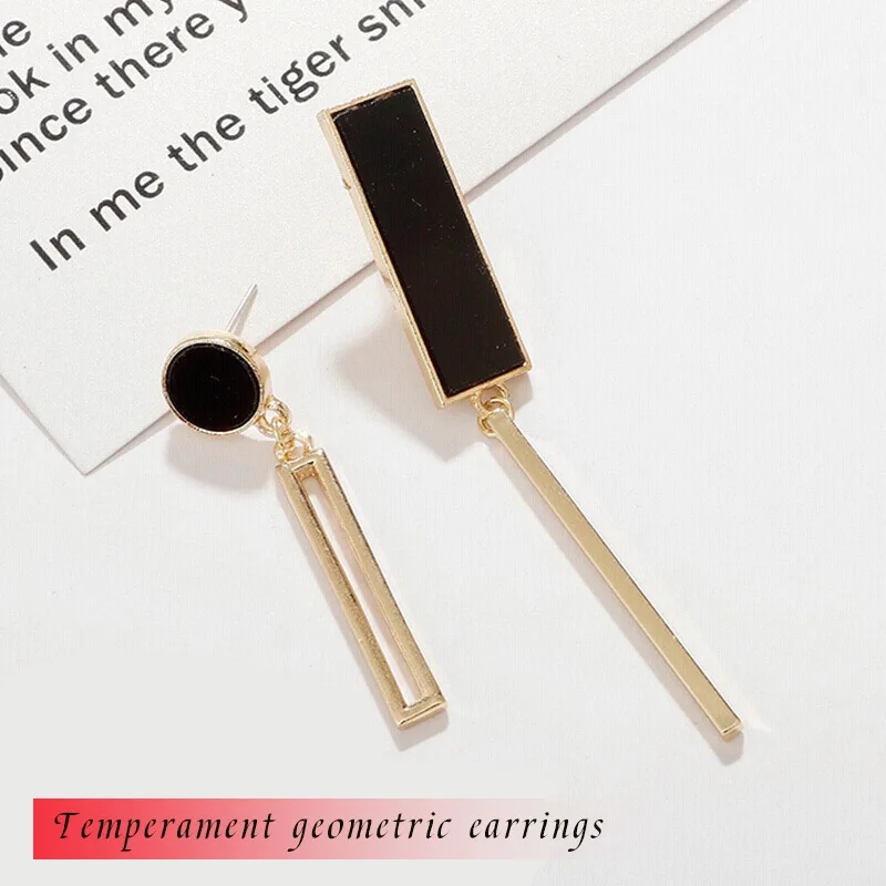 earrings female asymmetrical geometric figure joker Korean version long fashion | Украшения и аксессуары
