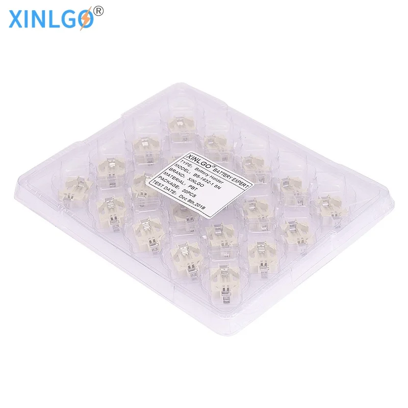 20 шт. Держатель батареи CR1616 CR1620 CR1632 для кнопочных батарей, питание и модуль питания с 2 выводами, поверхностный монтаж SMD.