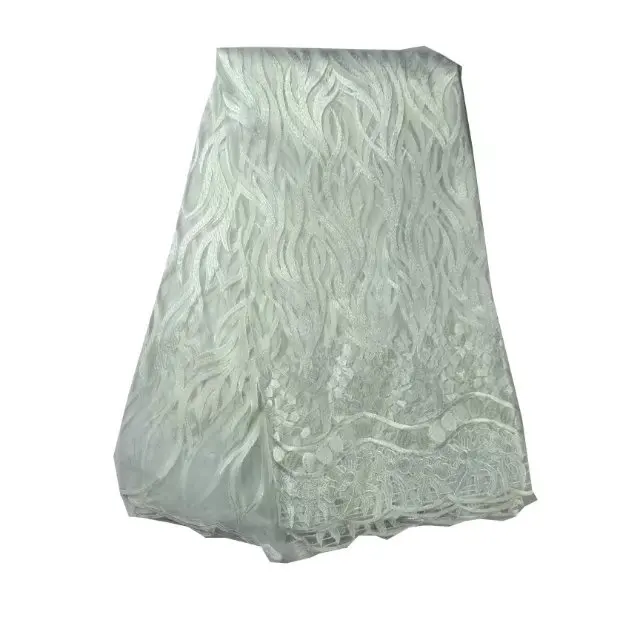 Африканские кружева тюль 2017 белый в нигерийском стиле вышивка Французский