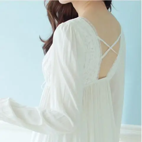 Женская кружевная ночная рубашка с V образным вырезом|princess nightgown|dress sleeplong nightdress |