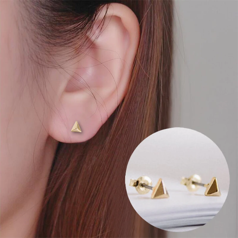 Серьги пусеты Shuangshuo женские геометрические в стиле панк|earrings for women geometric|triangle stud
