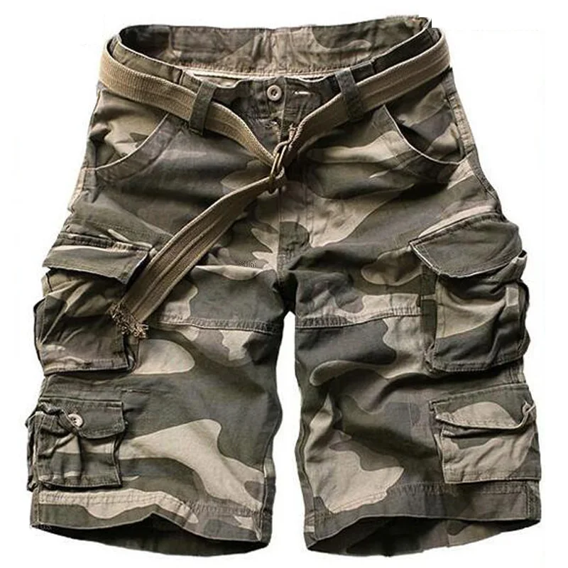 2020 Для мужчин шорты Masculino Камуфляж Cargo Военная Униформа из хлопка для активного