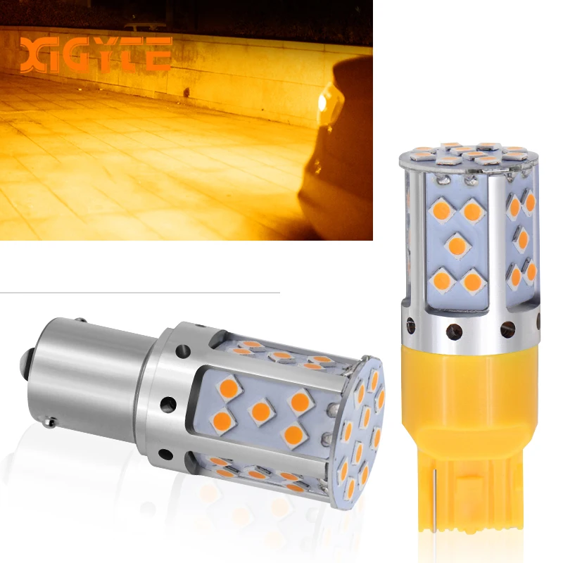 2 шт Автомобильный светодиодный 1156 P21W BA15S PY21W BAU15S 3156 7440 3030 35 SMD ошибок Canbus