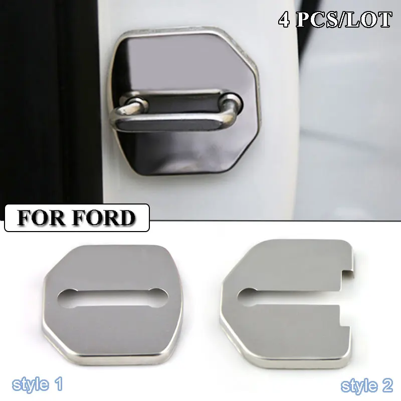 Ceyes Car Styling Stainless Steel Door Lock Cover Case For Ford Focus 2 3 Fiesta Mondeo Fusion Ecosport Accessories Car-Styling