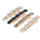 Заколка для волос женская, с кристаллами и жемчугом