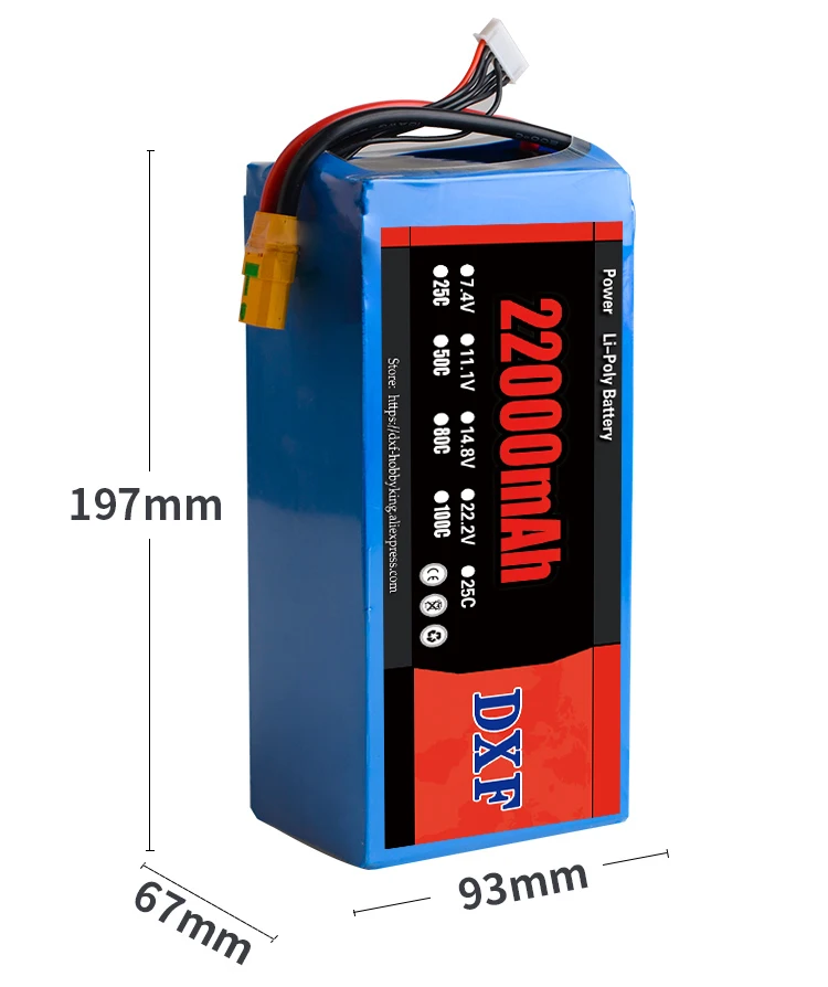 2017 DXF хорошее качество Lipo батарея 22000 мАч 22 2 в 25C Макс 60c для дрона FPV вертолета RC