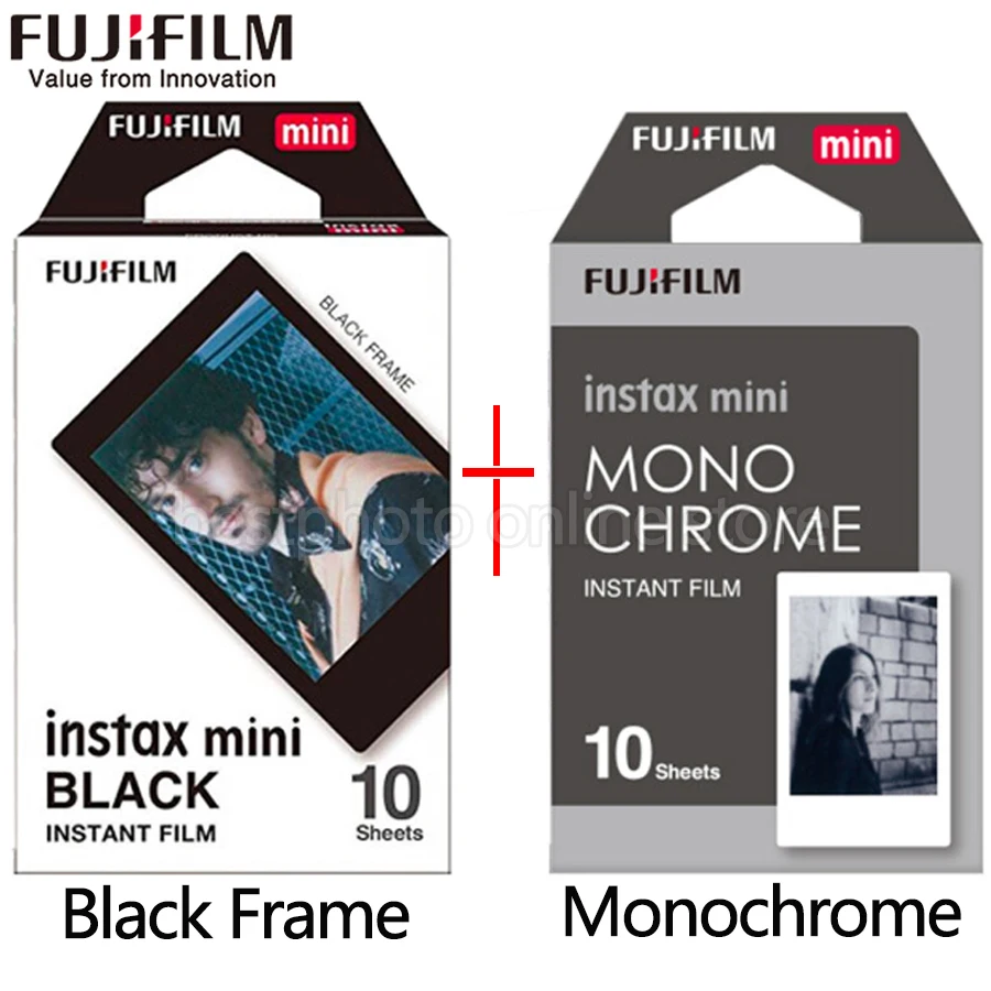 Fujifilm Fuji Instax Mini 9 Film черно белая монохромная + черная рамка пленка для 8 70 Plus 90 25