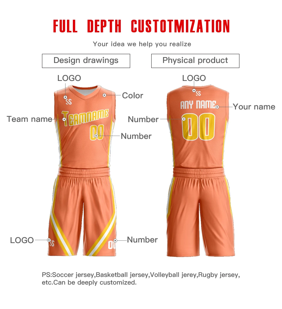 Reversible Custom Men's Youth Basketball Jersey Double-sided Suit Shirt Print Sportwear Summer Team Game Set Clothes Uniforms