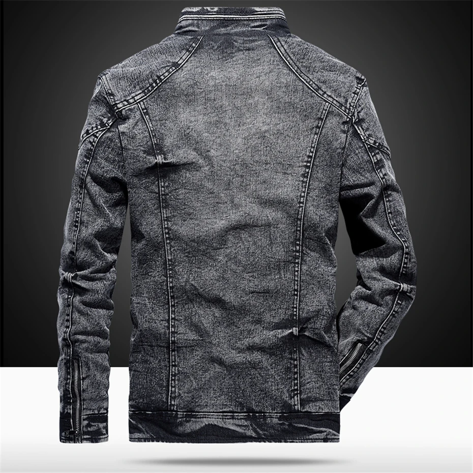 Винтаж джинсовые куртки мужские Slim Fit Повседневное Для мужчин s джинсовый пиджак Мода Винтаж одежда для Для мужчин цвет: черный, синий на молнии WN38