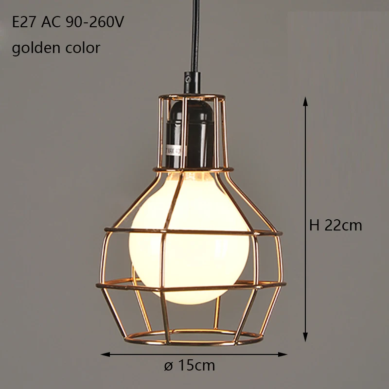 4 цвета чердак склад стиль ретро промышленный железный каркас подвесные лампы