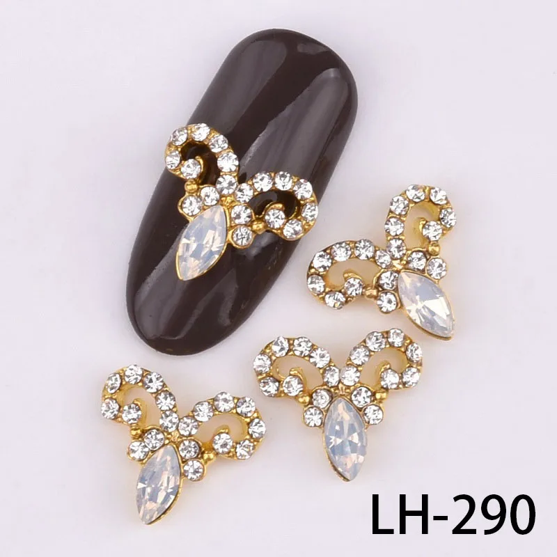 LH-290 10 шт украшения для ногтей рыба в форме сердца ладонь Золото Серебро сплав Маникюр Кристалл Стразы для 3D украшение для ногтей LH286-297 - Цвет: LH-290
