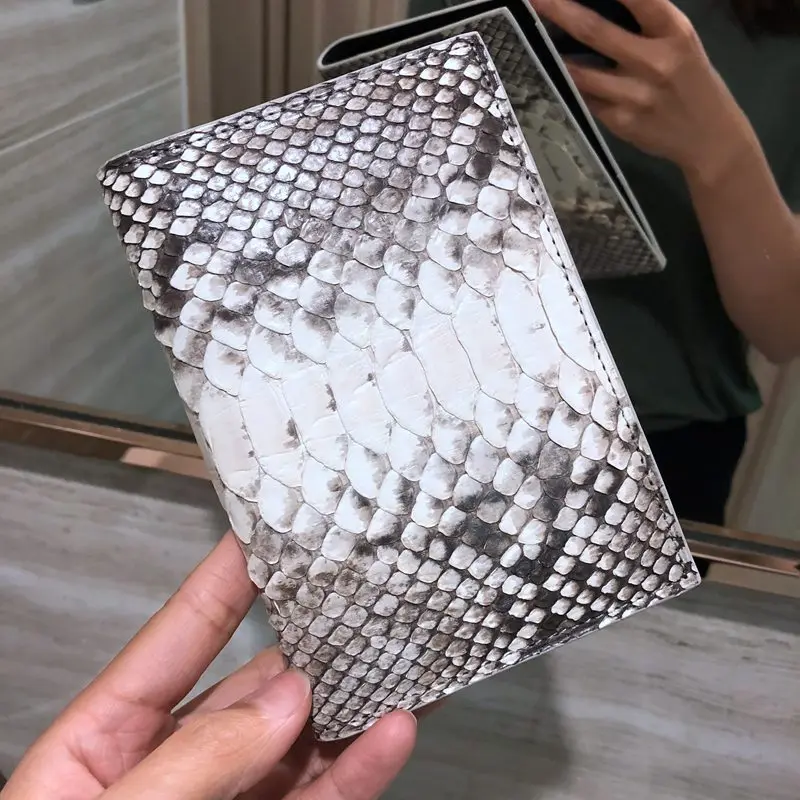 White Passport Cover CAJIFUCO натуральная кожа питона Обложка для паспорта с держатель для карт натуральная кожа Обложка для паспорта - Цвет: White Passport Cover