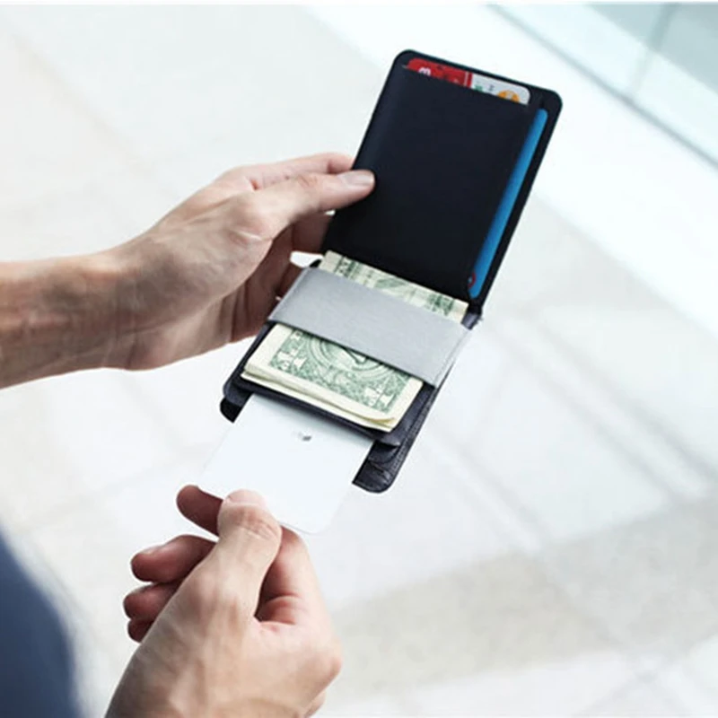 BiPtyDam брендовый мужской тонкий модульный кошелек съемный магнитный ID держатель