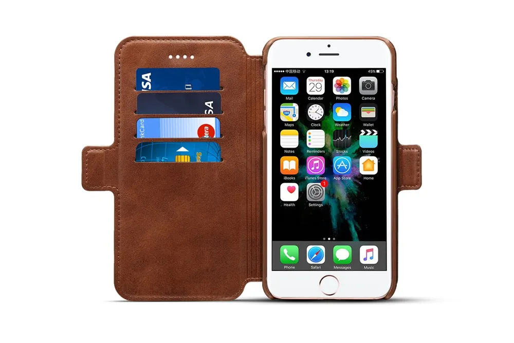 KEYSION роскошный флип-кейс для iPhone 8, 8 Plus съемный кошелек чехол Магнитный 2 в 1 PU кожаные с отделениями для карт чехол для iPhone7 7 Plus