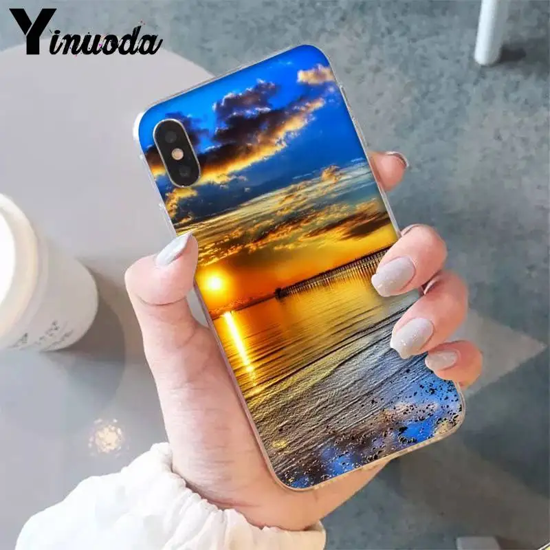 Yinuoda милый цветочный летний пляжный чехол для телефона iPhone 8 7 6 6S Plus X XS MAX 5 5S SE XR 11