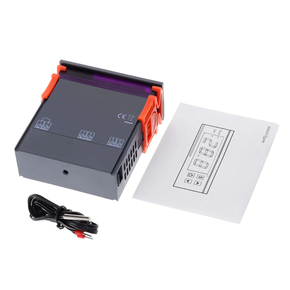 Цифровой регулятор температуры термопары 50 ~ 110 градусов Цельсия с датчиком 90 250 В