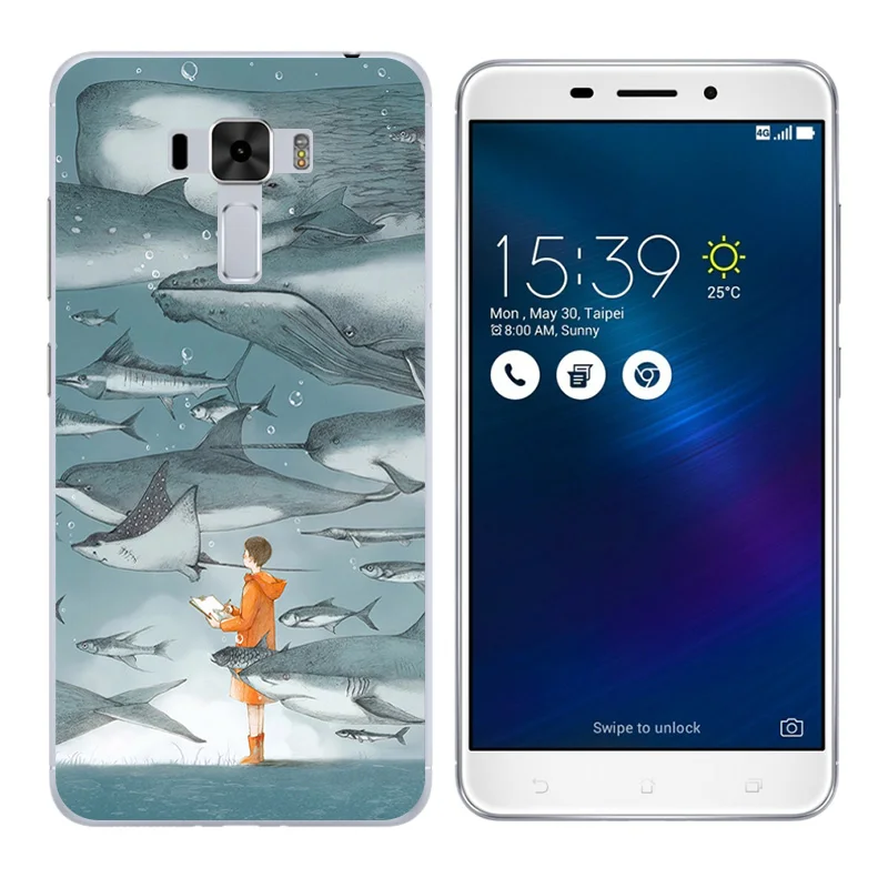 Silicon for Asus Zenfone 3 Laser ZC551KL Back Cover Mammal Printing Case shell |