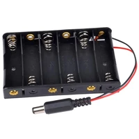 masterfire 10pcslot black plastic 6 x aa battery holder case cover 9v 6 pack aa batteries storage box with wire