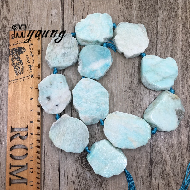 

New Arrival Nature Amazonite Slice Beads,Freeform Nature Stone Slab Pendant Beads MY1709