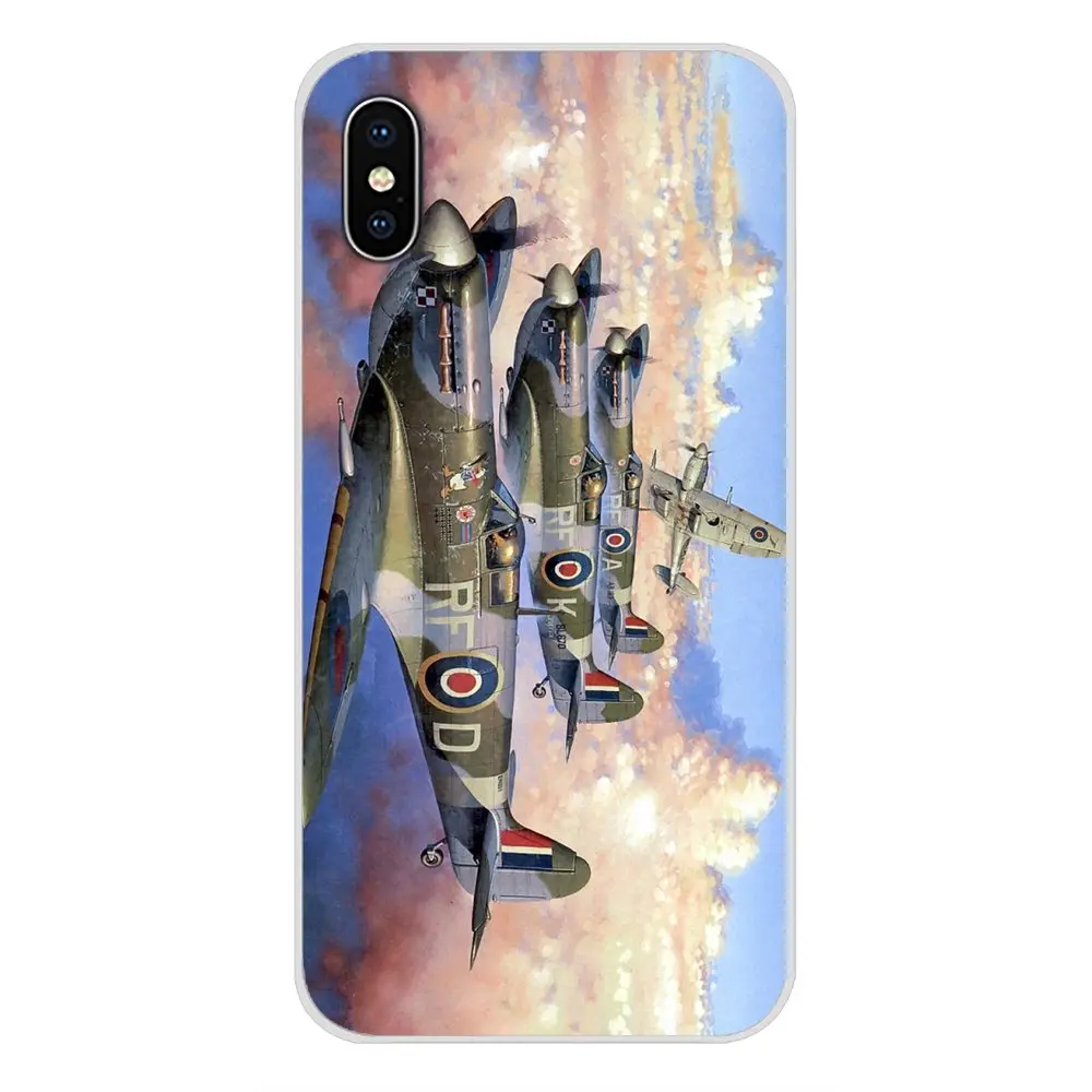 Для Apple iPhone X XR XS MAX 4 4S 5 5S 5C SE 6 6S 7 8 Plus ipod touch cool Supermarine Spitfire plane аксессуары