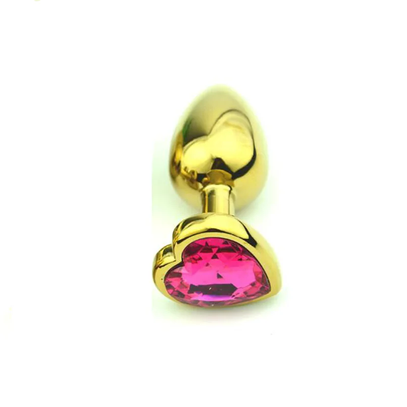 Medium Size Stainless Steel Anal Plug Beads Jeweled Heart Colored Anus Jewelry Metal Butt Insert Sex Products Toy | Красота и
