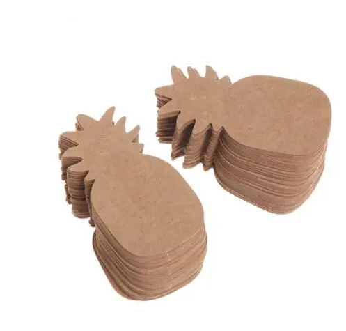 Новый дизайн 100 шт. белые и крафтовые бумажные серьги в форме ананаса милого кота