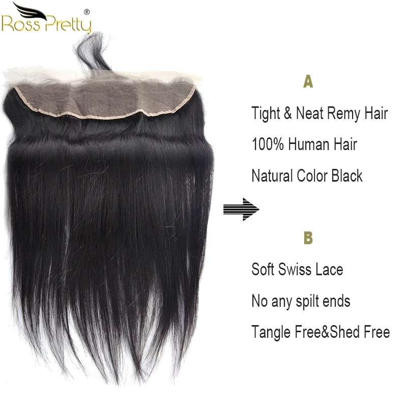 Ross Pretty Peruvain Remy волосы с фронтальной шнуровкой натуральный цвет черные