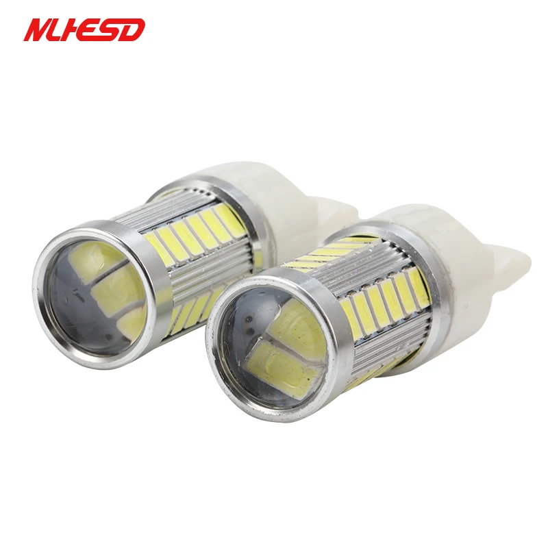 10x T20 W21W 7443 7440 33 SMD 33SMD LED 5630 резервная Янтарный оранжевый желтый туман светильник