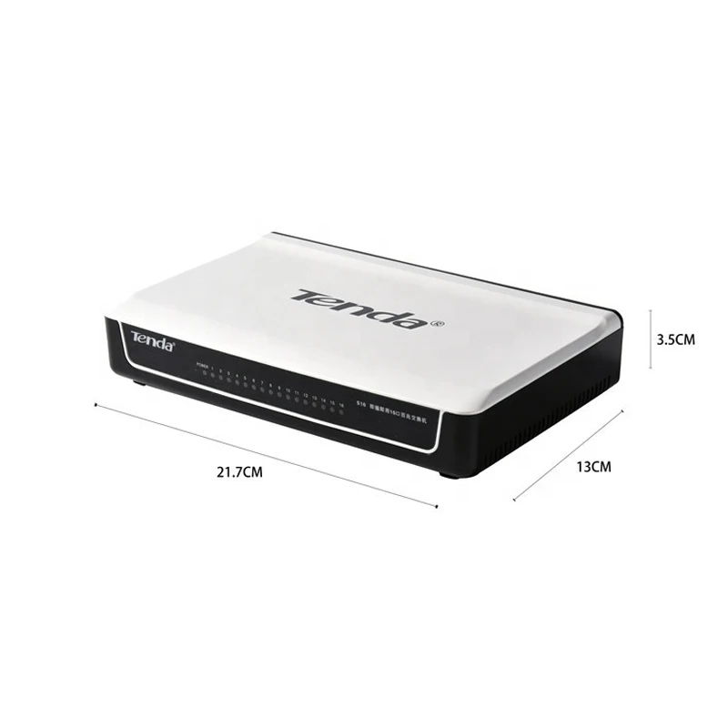 Tenda S16 16-Порты и разъёмы Настольный Ethernet-коммутатор, 10/100 Мбит/с Автоматическое согласование RJ45 Порты, Auto MDI/MDIX