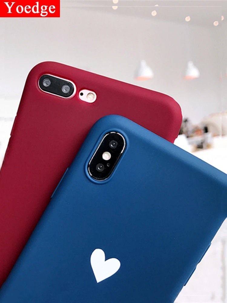 Мягкий ТПУ матовый синий красный чехол для iPhone 6 6 S 7 8 Plus 10 X XR задняя крышка для iPhone 6 S XS Max Funda для iPhone 7 Plus чехол