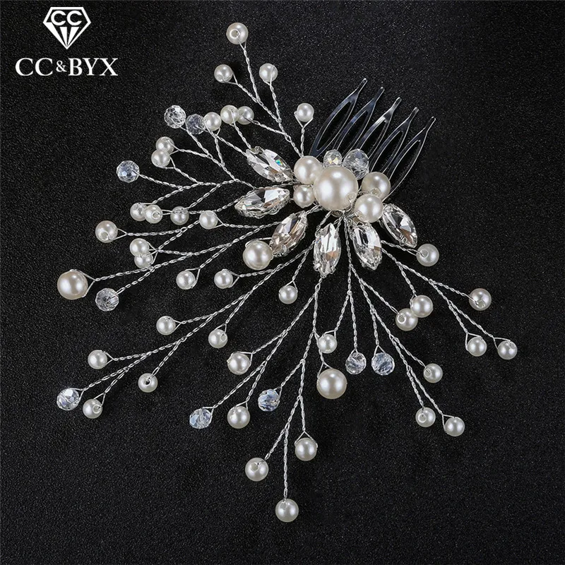 CC волосы расчесывают шпилькой Свадебная Корона жемчужные свадебные аксессуары