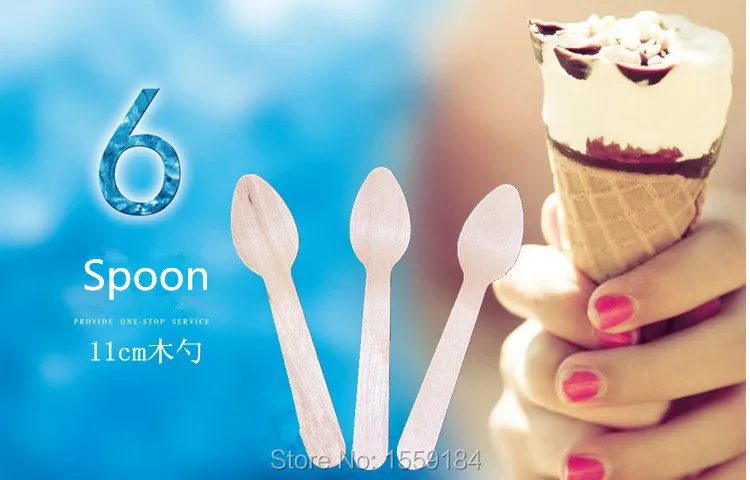 Ледяные Icream мини-ложки 500 шт маленькие одноразовые деревянные ложки/деревянная посуда миниатюрная, десертная ложка деревянная посуда