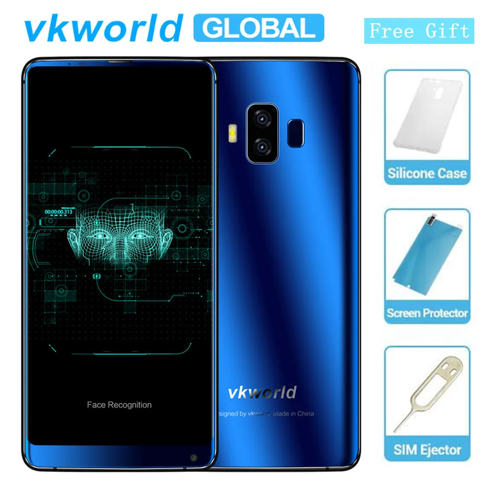 Оригинальный vkworld S8 5 99 &quot18:9 Дисплей FHD 5500 mAh смартфон Face ID 4 Гб 64 MTK6750T Octa Core 16MP Android 7 0