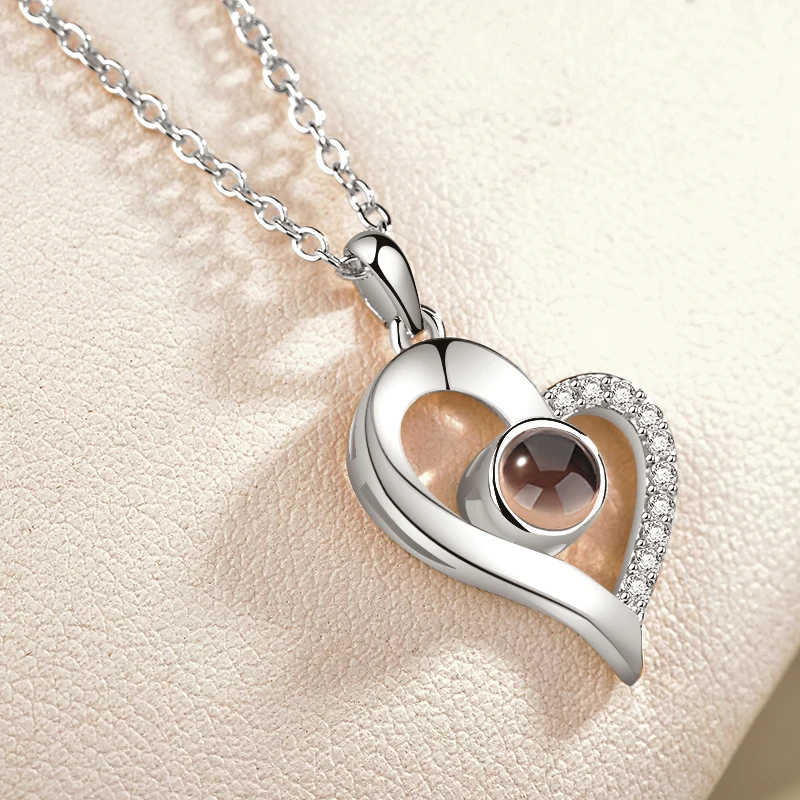 Projection 100 Languages I Love You Pendant Necklace For Women Memory Wedding Valentine's Day Gifts | Украшения и аксессуары
