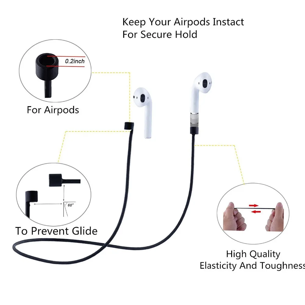 9 в 1 Airpods чехол и Аксессуары Анти потерянный ремешок шнурок силиконовый защитный
