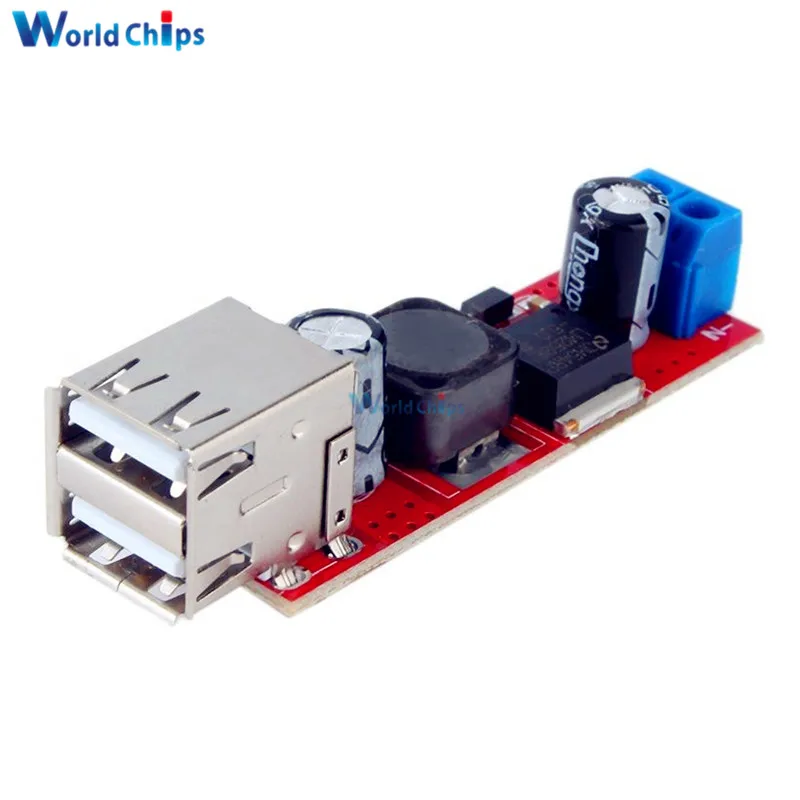 Diymore LM2596 DC 6 в-40 в до 5 В 3 А двойной USB-модуль для зарядки понижающий преобразователь