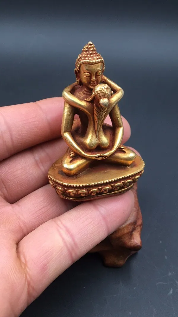 Special offer # HOME family TOP efficacious Protection # India Tibetan Buddhism Happy Buddha brass statue talisman- small size