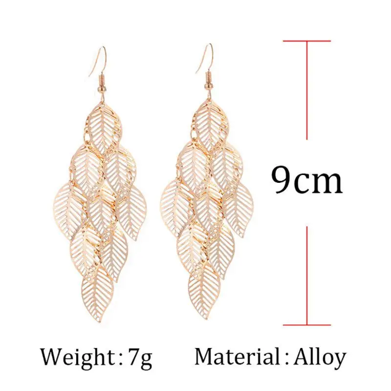 Женские многослойные серьги гвоздики с маленькими ароматами полыми листьями