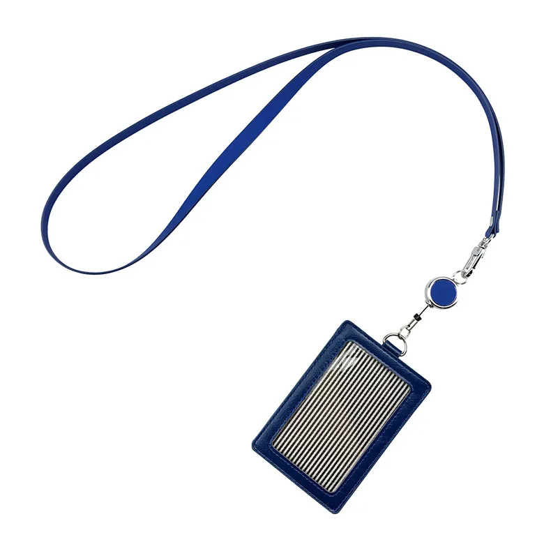ID Card Holder with Lanyard Neck Strap Wallet Case with 3 Cards Slot Badge Holder Retractable Badge Reel with Belt Clip