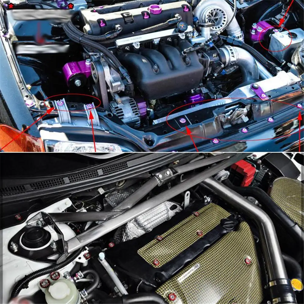 JDM автомобильная арматура M6 болты накопительная защитная накладка гайки и крыло