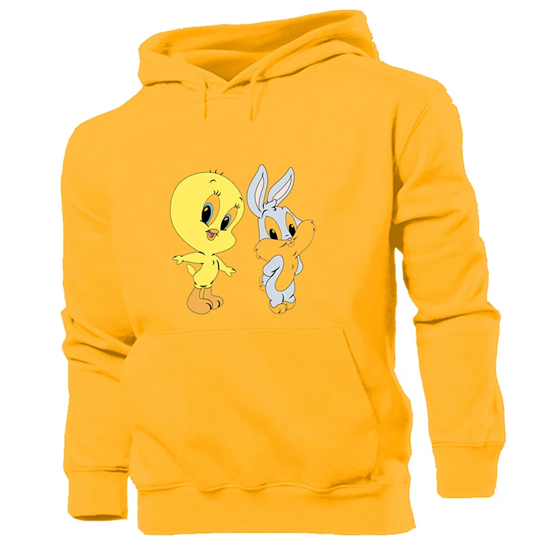 Забавная мультяшная птичка Твити, милый кролик баг и Черный кот Looney Tunes, Женская толстовка с капюшоном, пуловер с капюшоном - Цвет: YeWM1182Y
