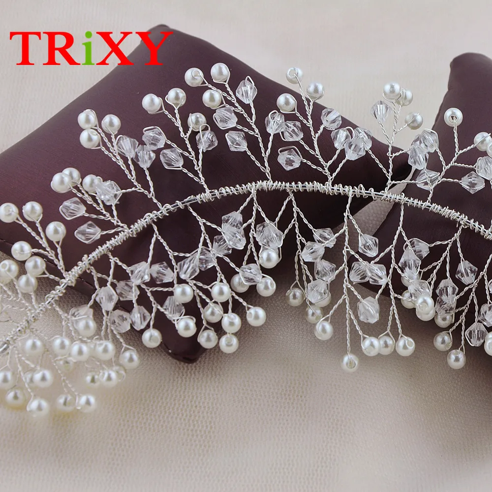 TRiXY H31 женские элегантные свадебные аксессуары стразы жемчуг расческа для