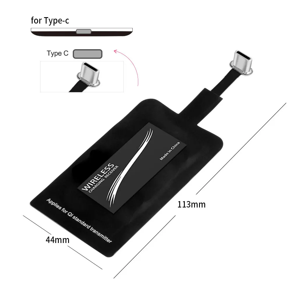 For Type-C NTONPOWER беспроводной зарядный разъем для iPhone 7 6 6 S 5 Micro usb type C универсальное Qi Беспроводное зарядное устройство адаптер приемник - Тип штекера: For Type-C