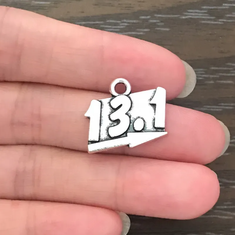 

12PCS DIY Sport Charm Marathon 13.1 Charms Zinc Alloy Sports Pendant Charm for Bracelet Necklace Earring Jewelry Making