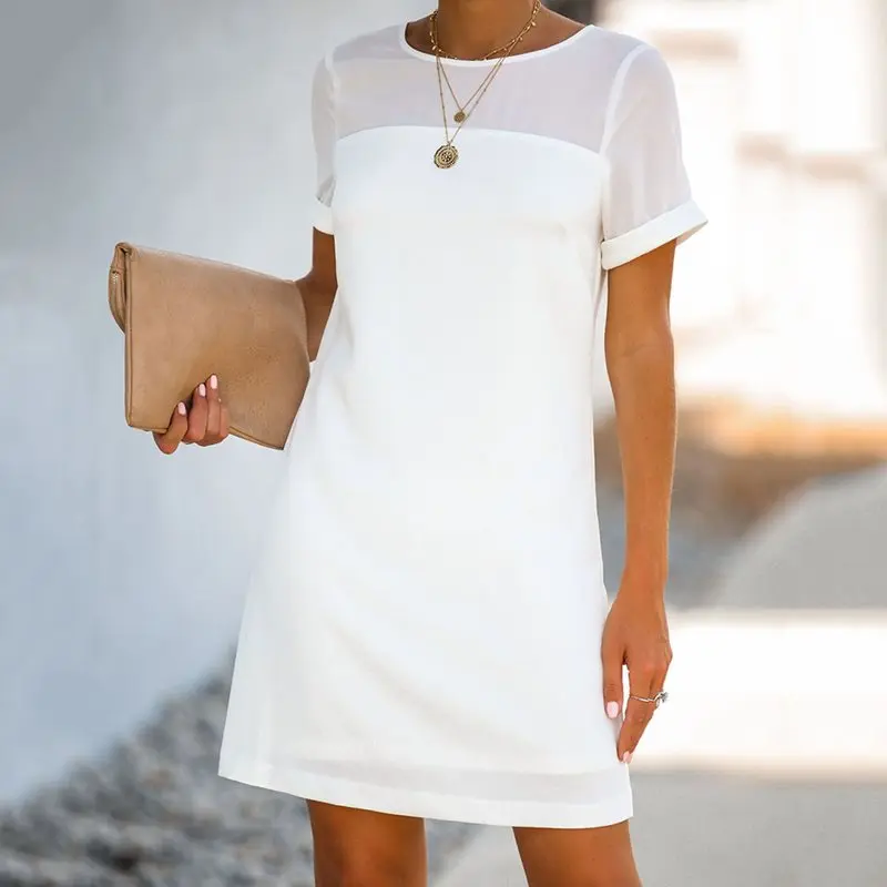 Boho сексуальные простые летние белые OL дамские дорожные пляжные женские мини