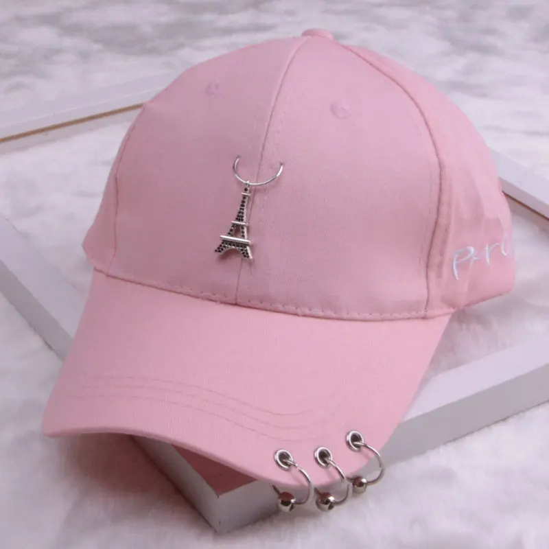Eiffel Tower pink Бейсбольная кепка с кольцом для папы, шапки для мужчин и женщин, бейсбольная кепка для женщин, белая черная бейсболка, Мужская кепка для папы - Цвет: Eiffel Tower pink