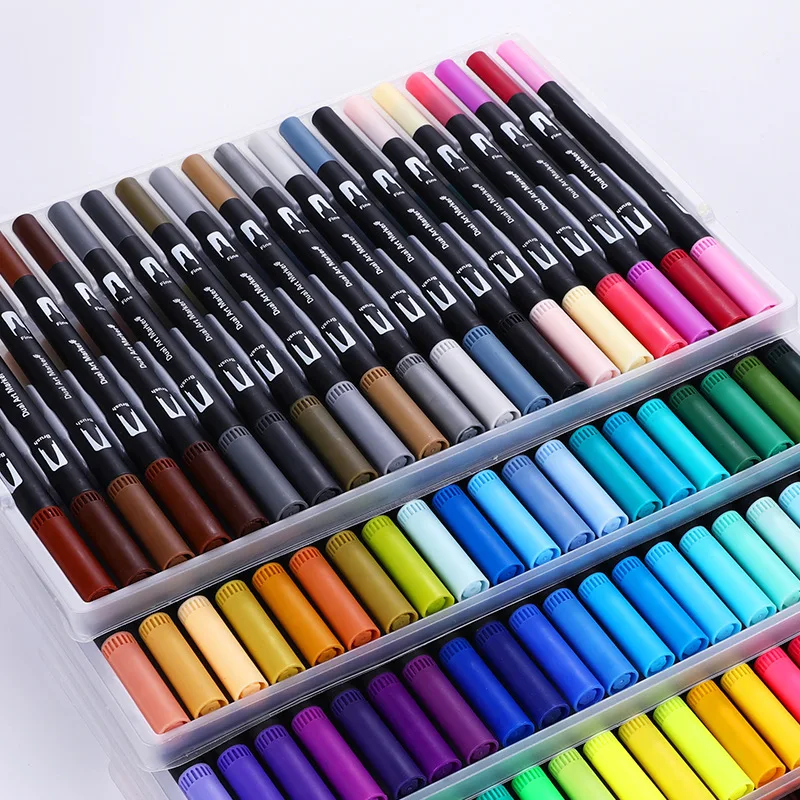 120 цветов художественная маркерная ручка Fineliner граффити двойная кисть с