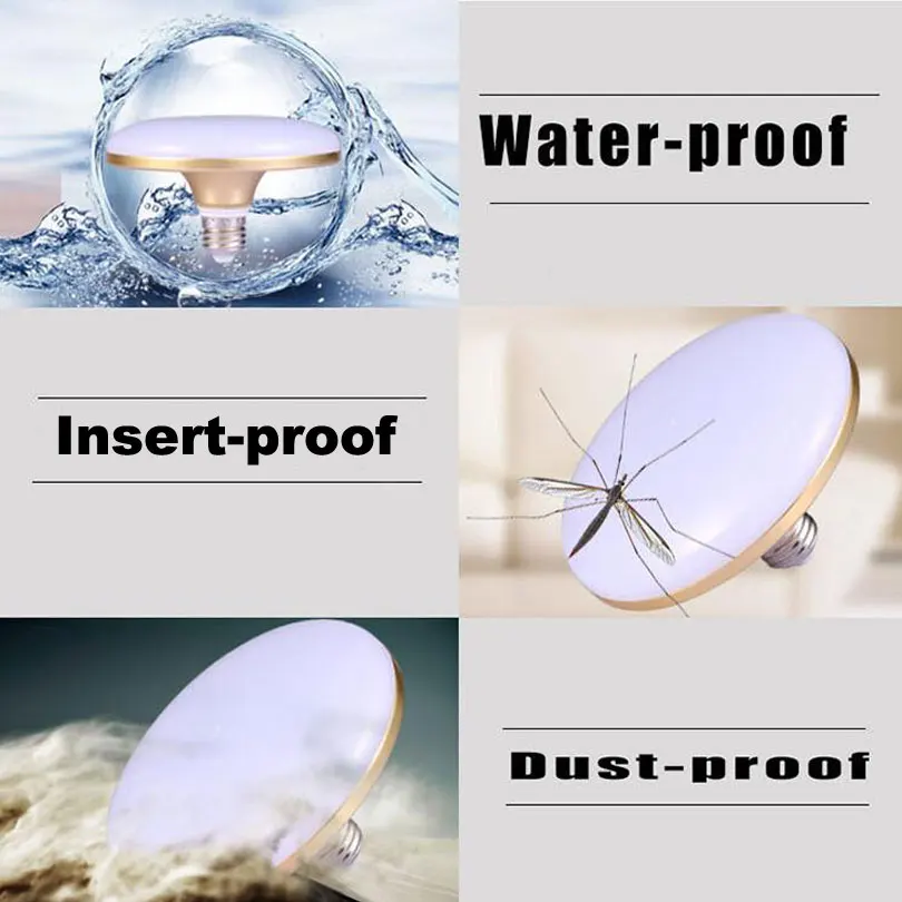 Светодиодная лампа E27 UFO 15W 20W 30W 40W 50W 60W Tri-proof 5730 Bombilla светодиодный Lamp 220V Spot