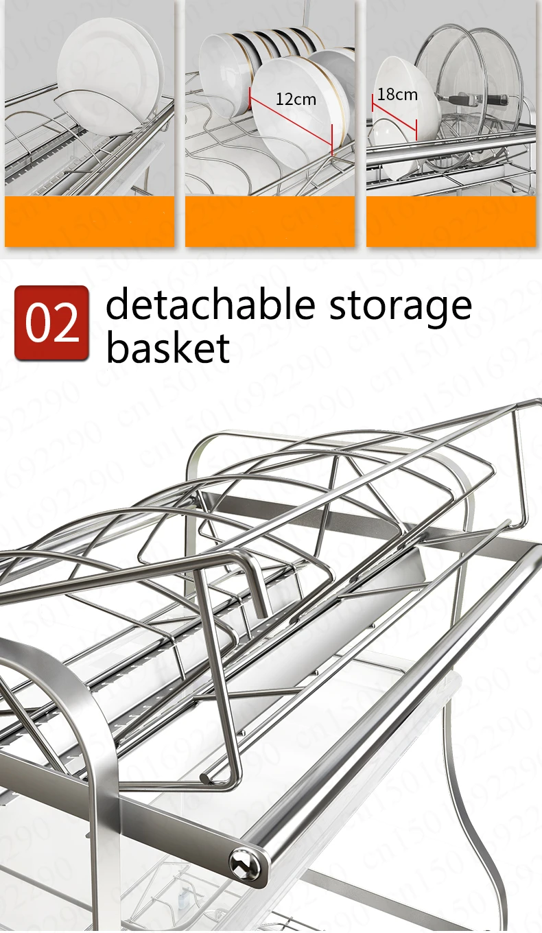 New Wall-mounted/ Desktop Multi-use 2/3 Layers Dish Rack Drain Stainless Steel Dish Drying Rack Kitchen Organizer Anti-rust